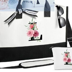Initial Tote Bag and Makeup Bag NWOT